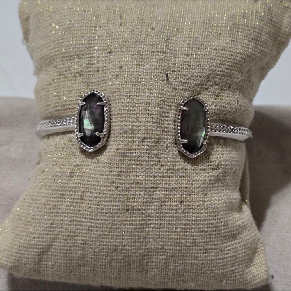 KENDRA SCOTT Elton Bracelet in Silver Pl and Black Mother of PEARL MOP